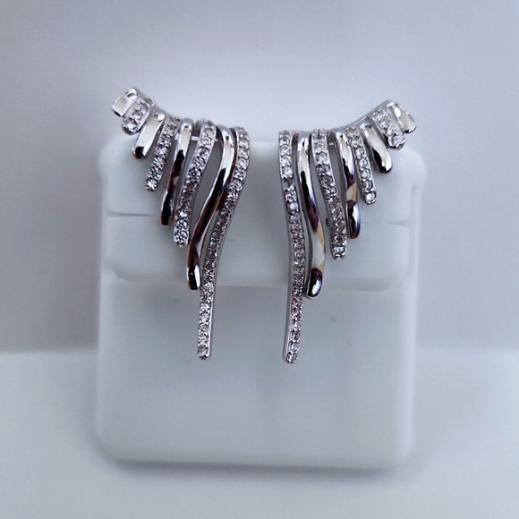 Sterling Silver Angel Wings Earrings - Picture 1 of 3